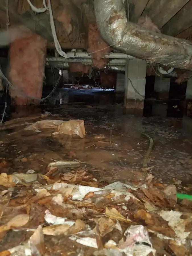 Crawl space flood assessment for Commercial Water Damage Restoration in Warwick