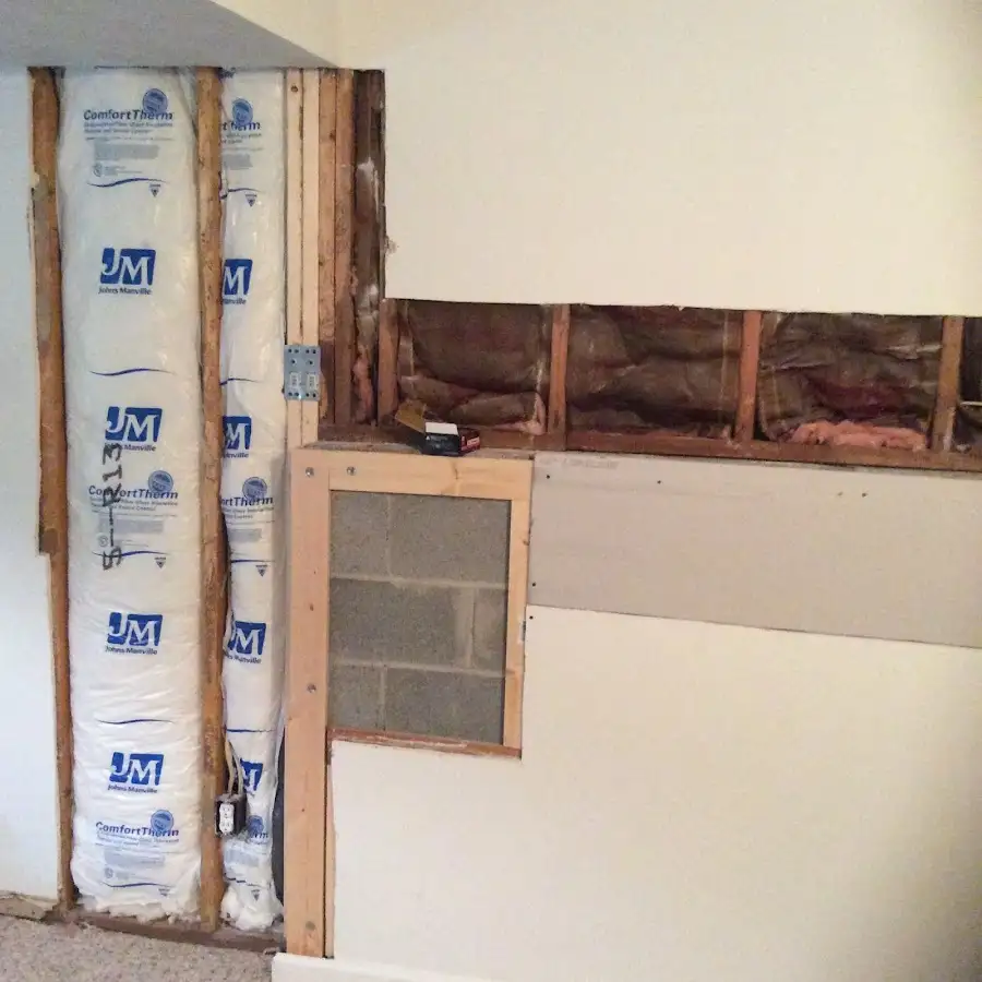 Wall insulation replacement during Contents Cleaning & Restoration in Warwick